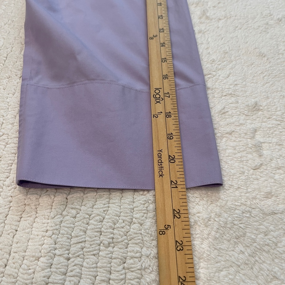 Land's End Shirt Women's Plus 24W Purple No Iron Pinpoint Oxford 3/4 Sleeve - Picture 10 of 11